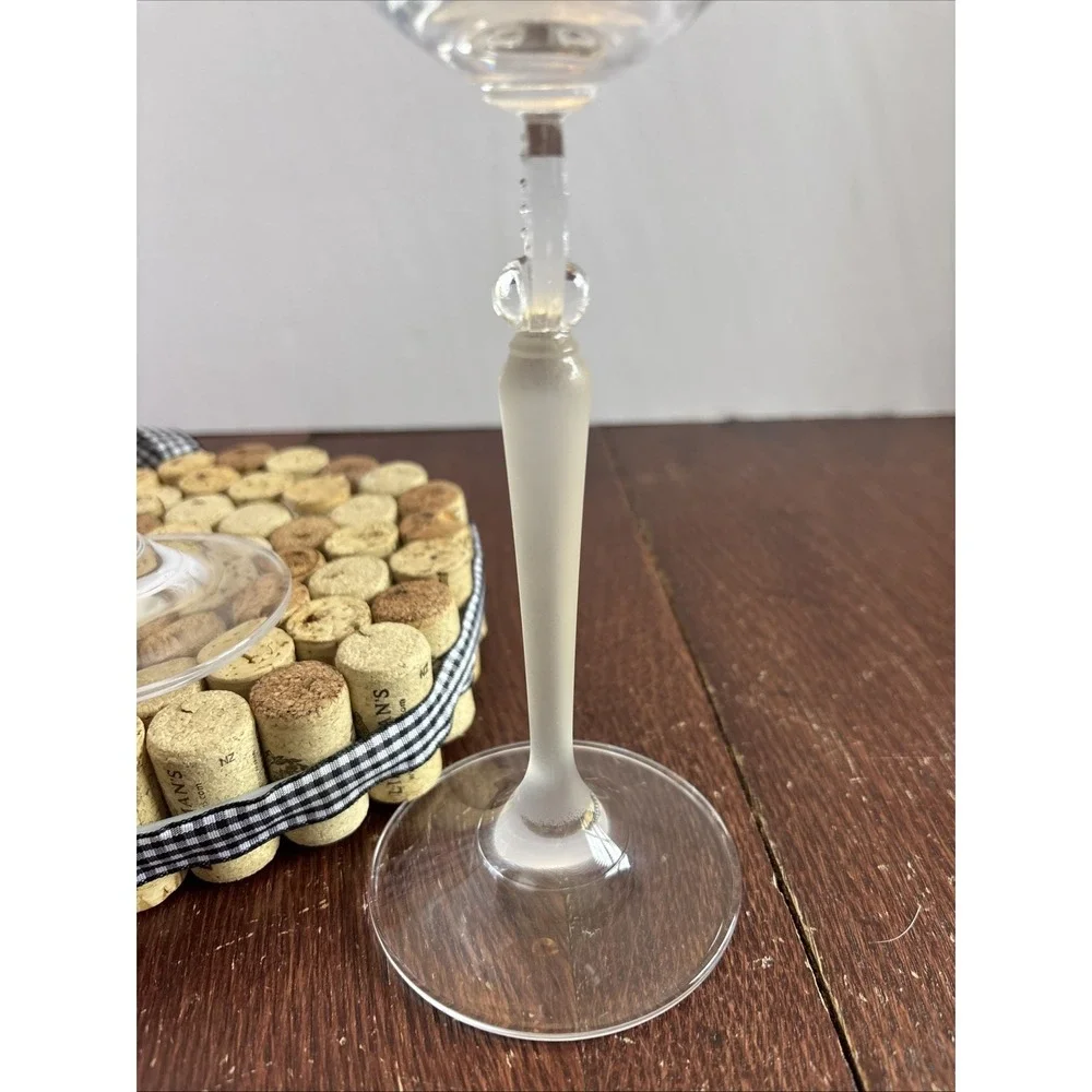 2 Mikasa Moonlight Frost With Clear Bowl & Frosted Stem Water‎ Goblet 10 1/8